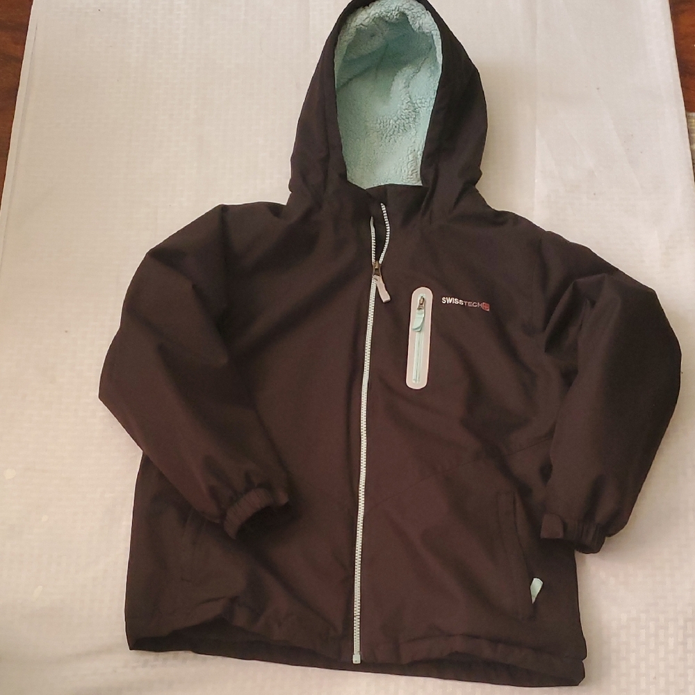 Swiss Tech Black Hooded Coat